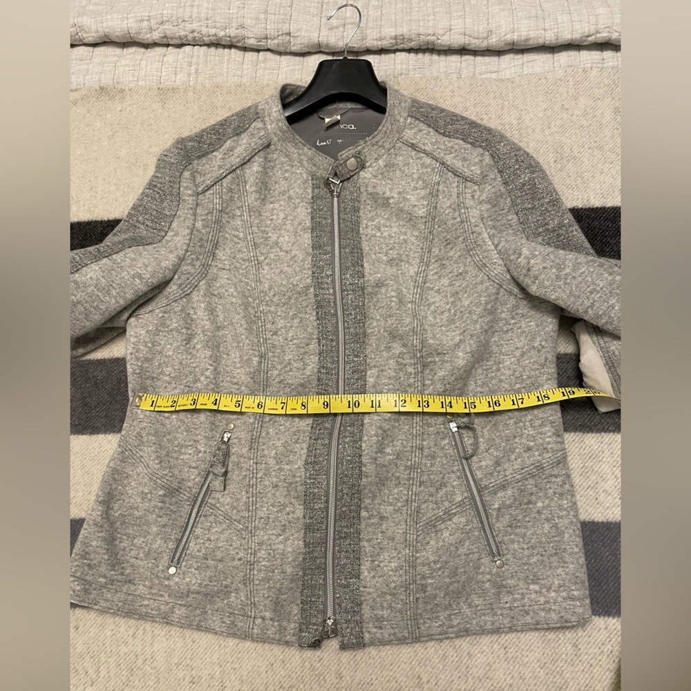 Gray wool zip-up jacket - Picture 5 of 6